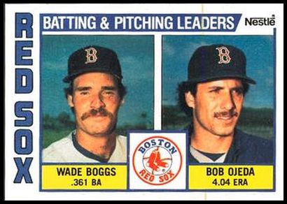 786 Red Sox Batting & Pitching Leaders Wade Boggs Bob Ojeda